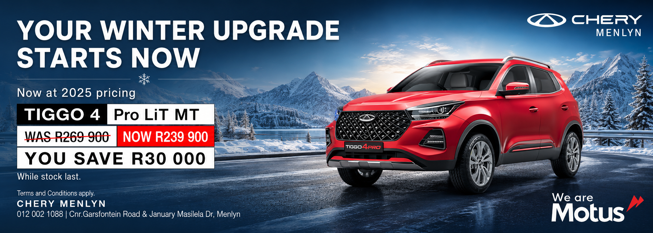 Chery Tiggo 4 Pro LiT MT Winter Upgrade Offer banner