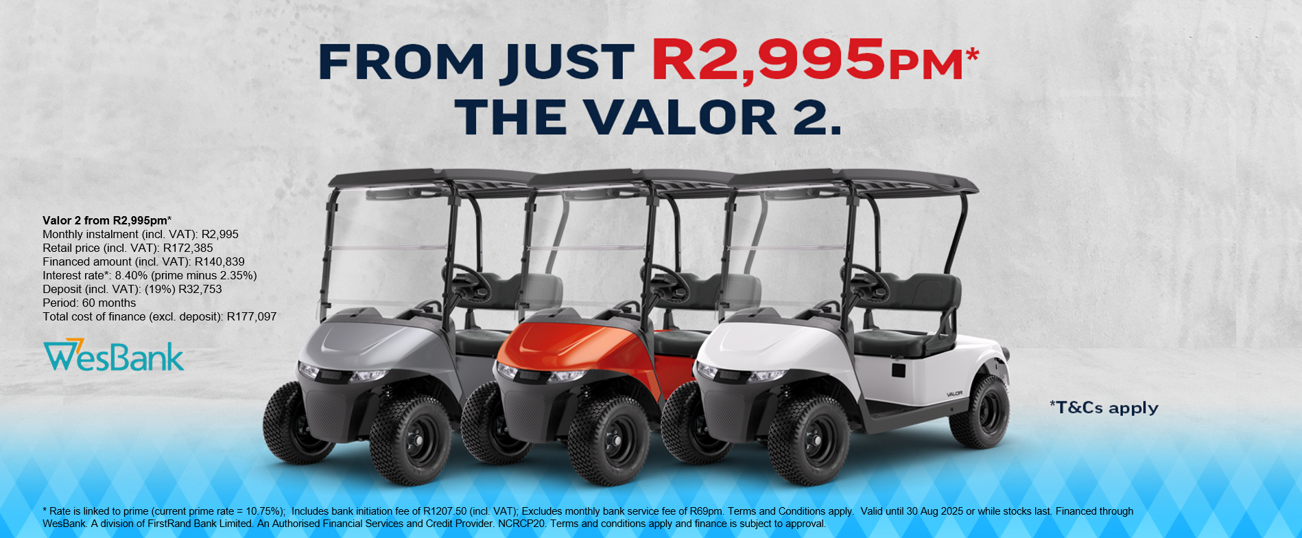 Valor 2 from R2,995 pm* banner