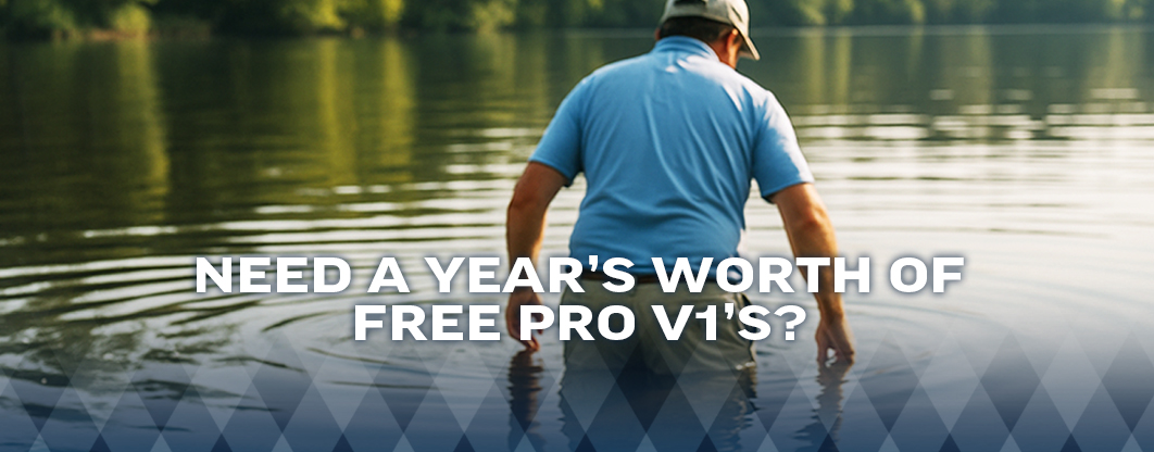 A year's supply of free golf balls* banner