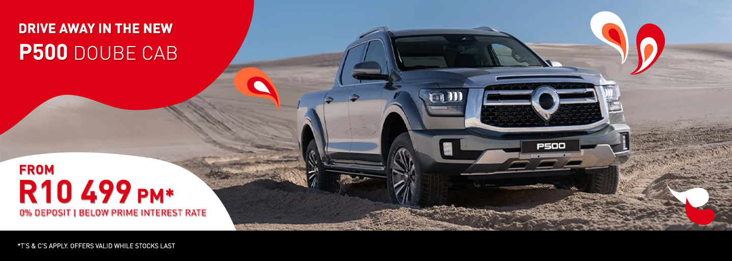 Drive Away in the New P500 Double Cab banner