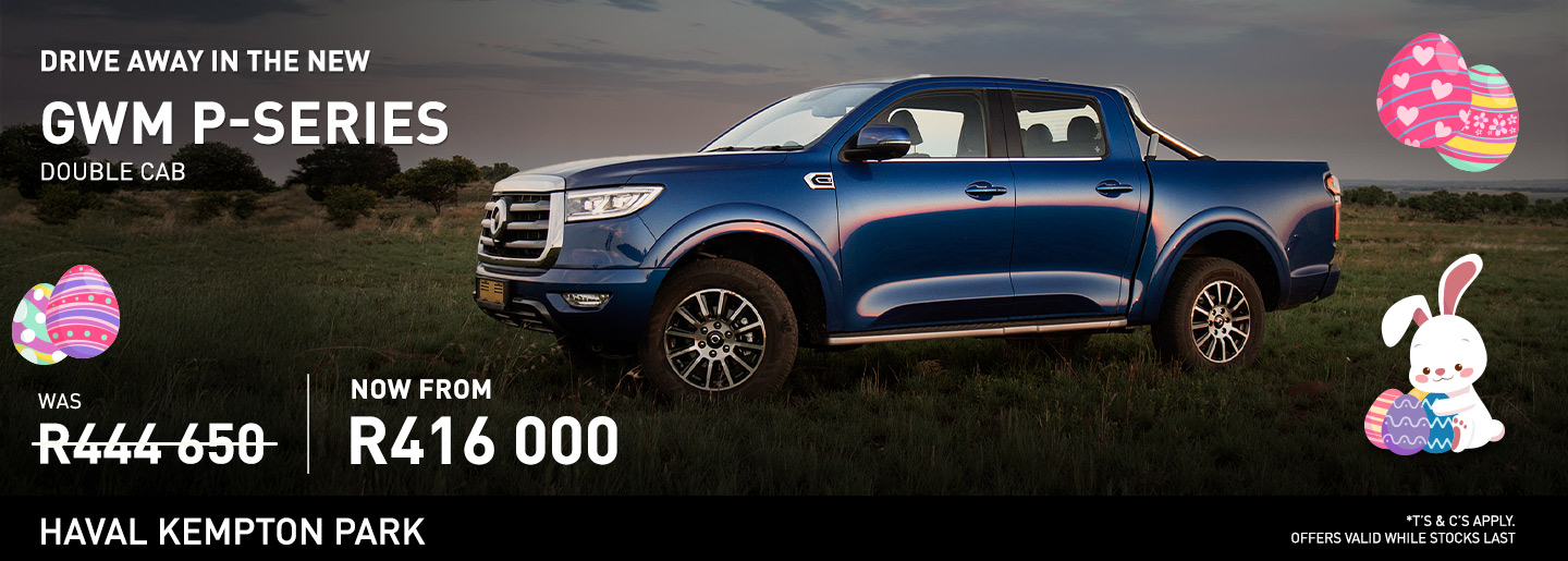 Drive away in a new GWM P-Series Double Cab banner