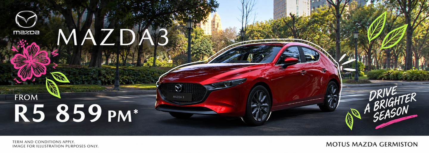 Mazda3 From R5 859 per month banner