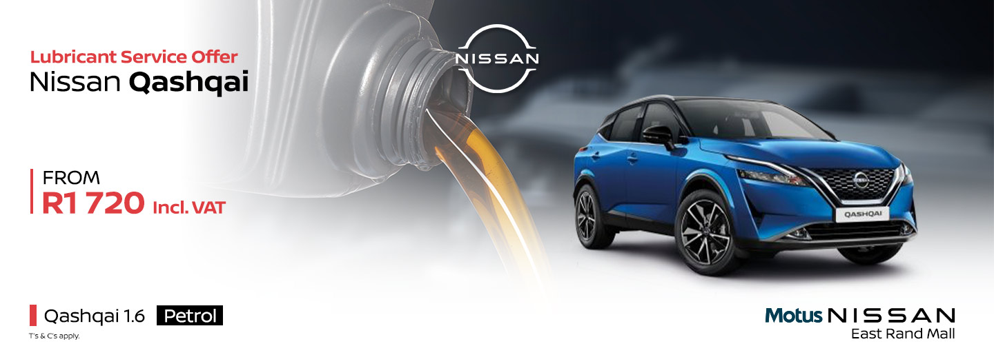 Nissan Qashqai 1.6 Petrol Lubricant Service Offer banner
