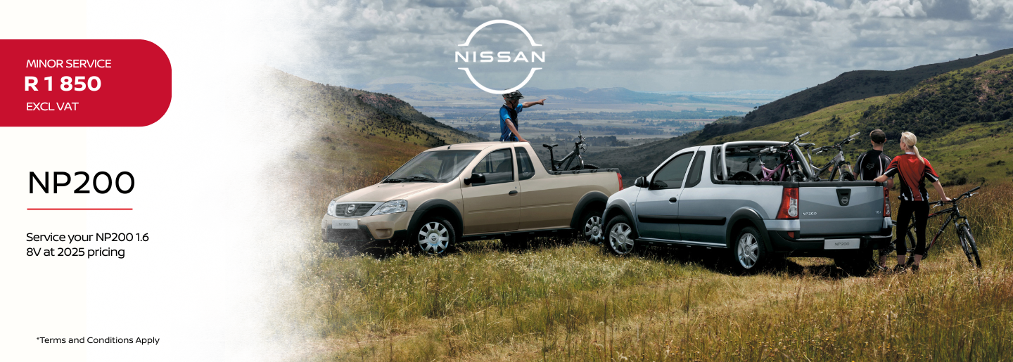 Nissan NP200 1.6 8V service for R1 850 banner