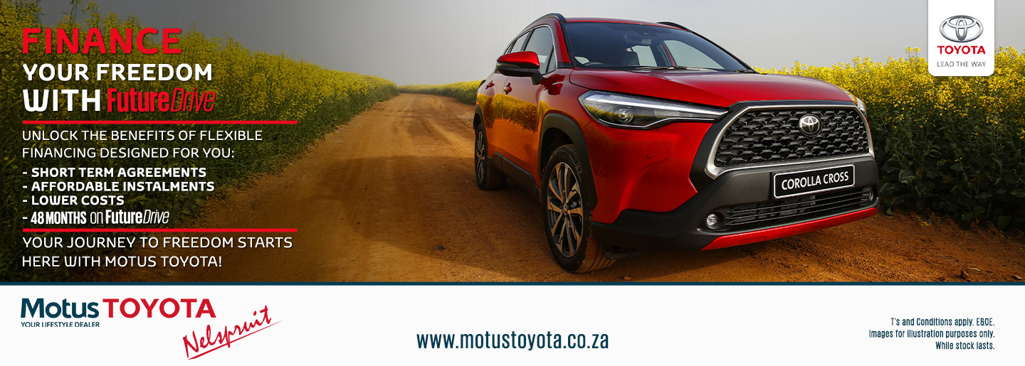 Finance Your Freedom with Future Drive at Motus Toyota Nelspruit banner