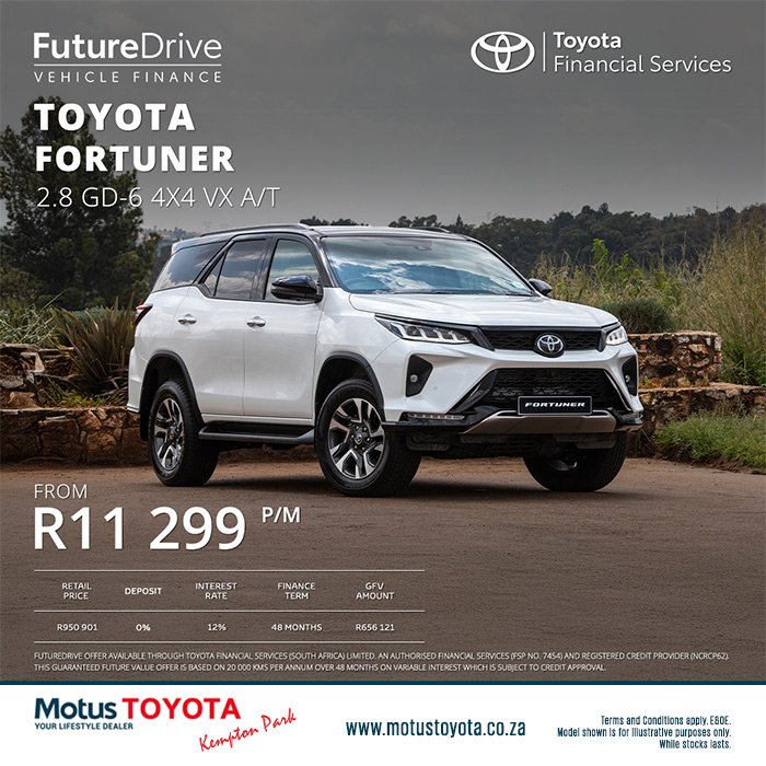The Toyota Fortuner 2.8 GD-6 4x4 VX Auto From only R11 299 pm