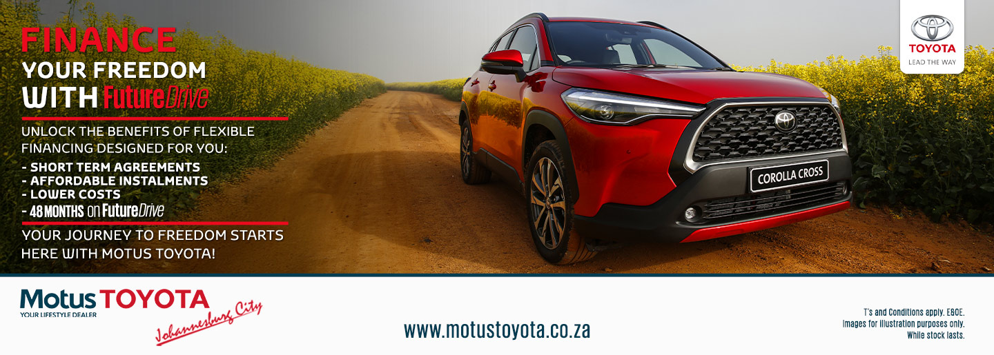 Finance Your Freedom with Future Drive at Motus Toyota Johannesburg City banner