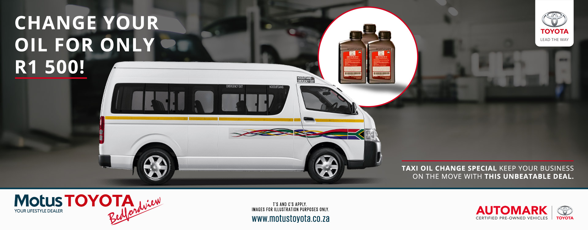 Change Your Oil at Motus Toyota Bedfordview banner