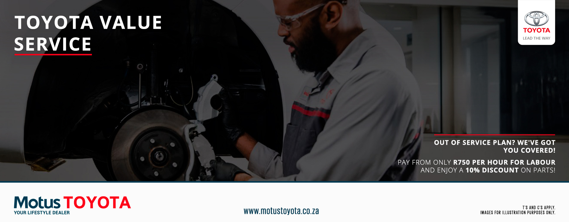 Value Service at Motus Toyota banner