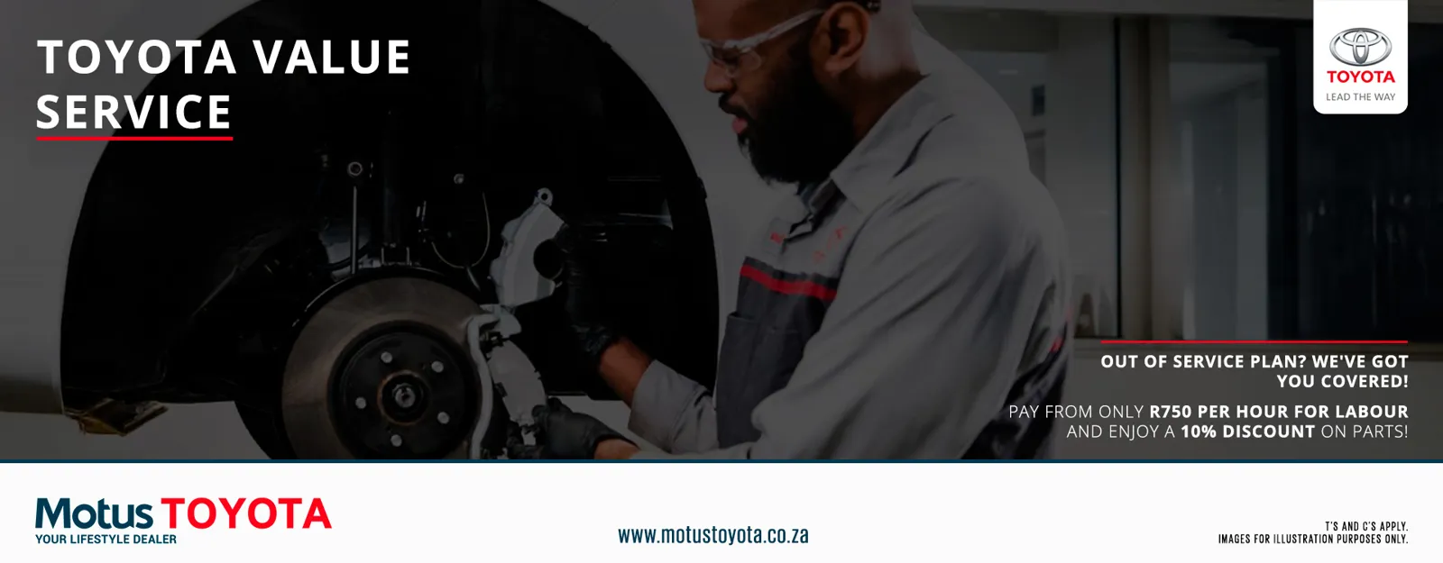 Value Service at Motus Toyota banner