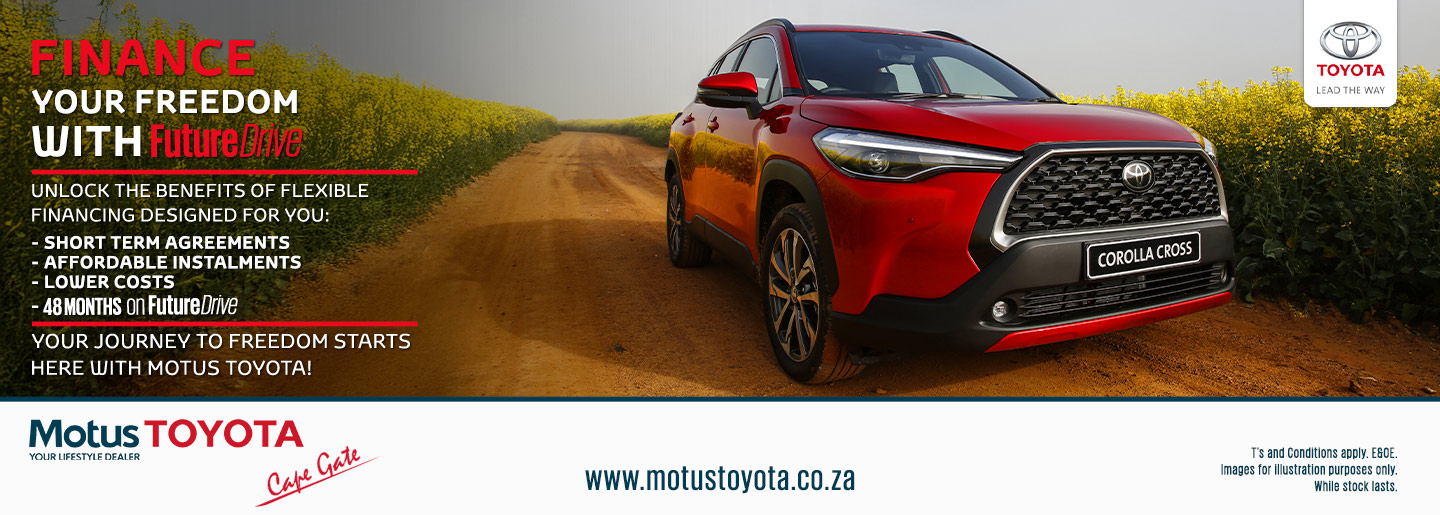 Finance Your Freedom with Future Drive at Motus Toyota Cape Gate banner