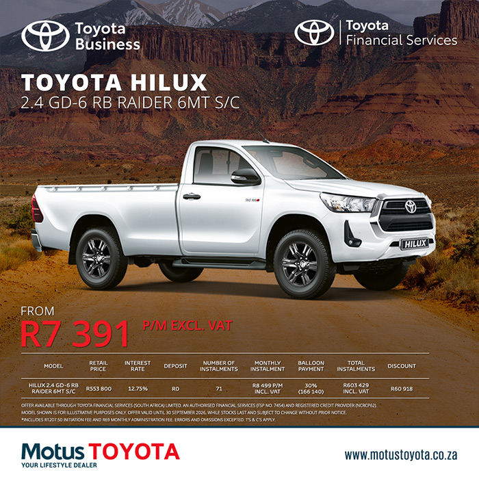 Toyota Hilux 2.4 GD-6 RB Raider 6MT Single Cab