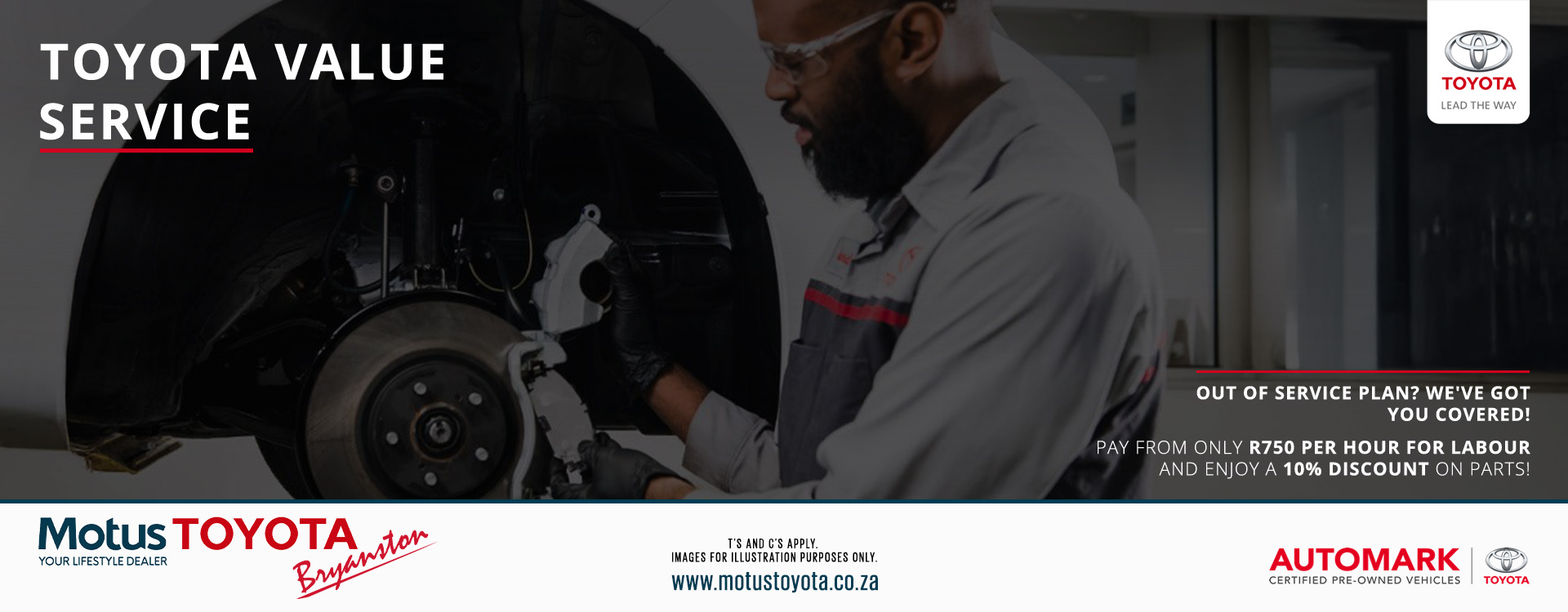Value Service at Motus Toyota Bryanston banner