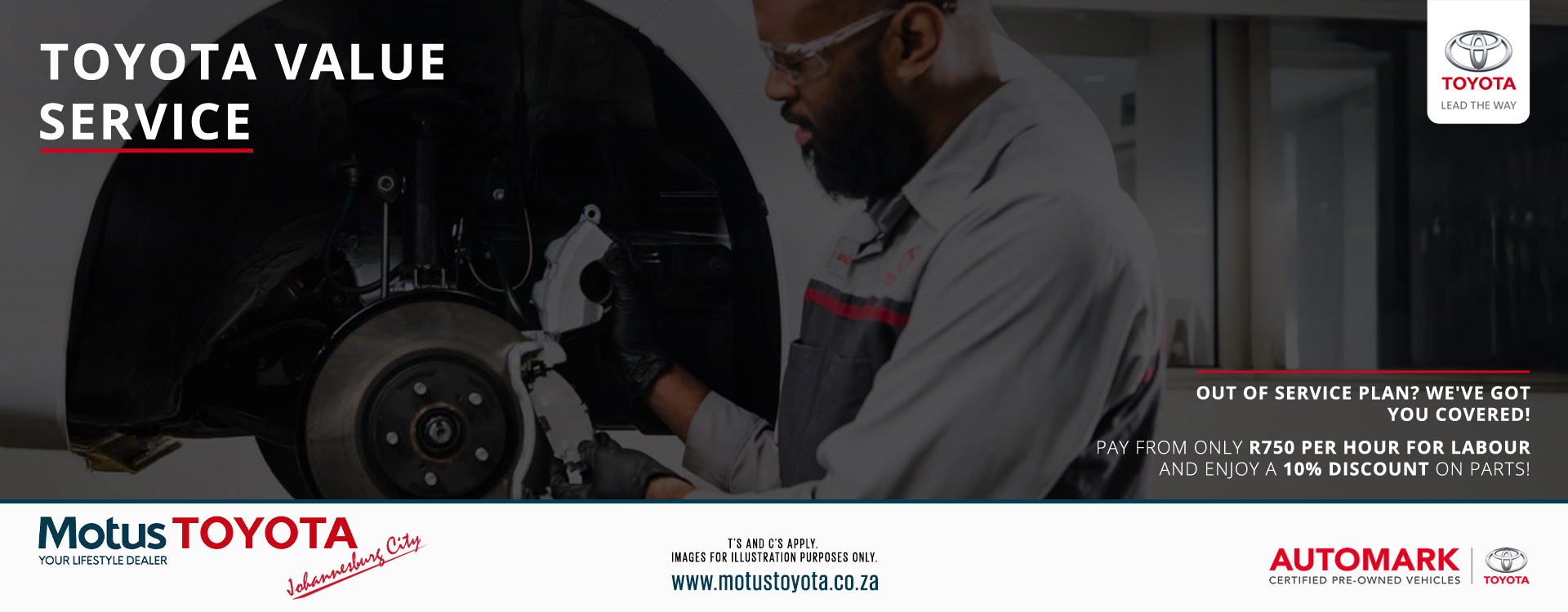Value Service at Motus Toyota Johannesburg City banner