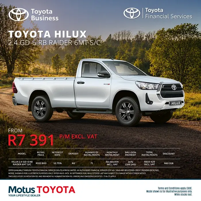 Toyota Hilux 2.4 GD-6 RB Raider Single Cab