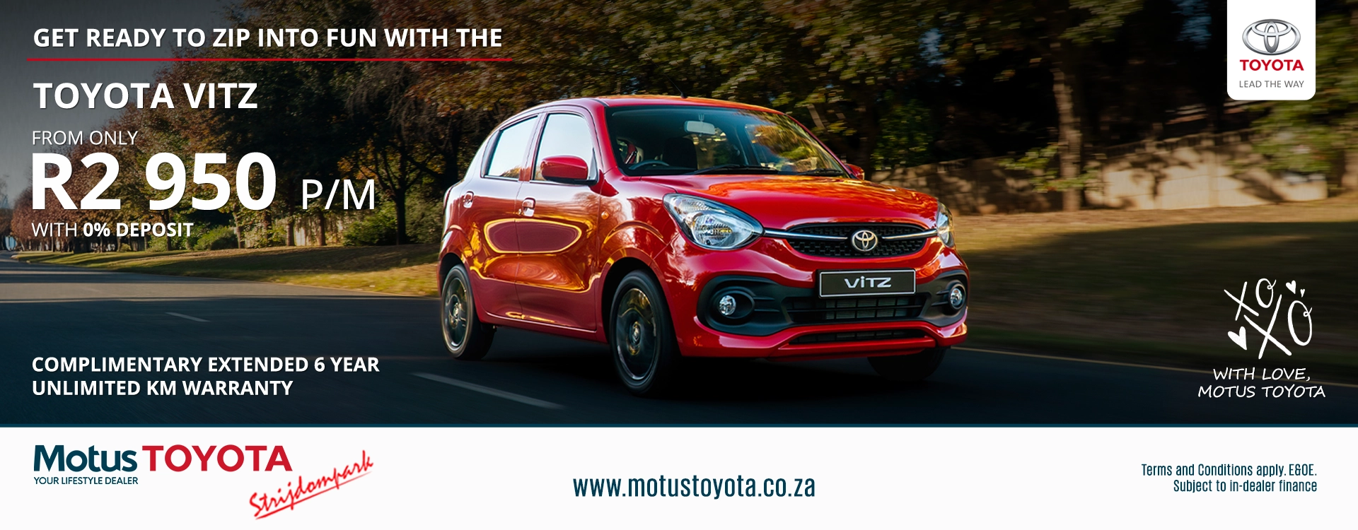 Get Ready to Zip Into Fun With the Toyota Vitz From R 2 950 pm* banner