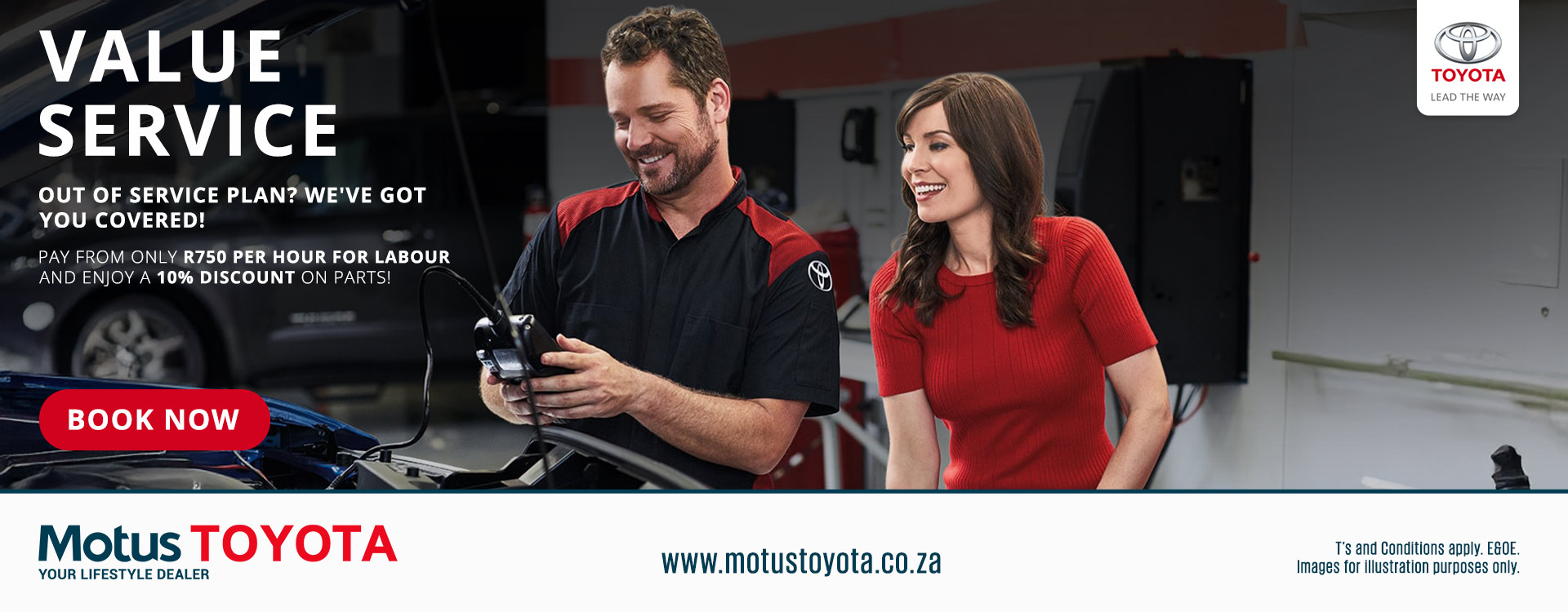 Value Service at Motus Toyota banner